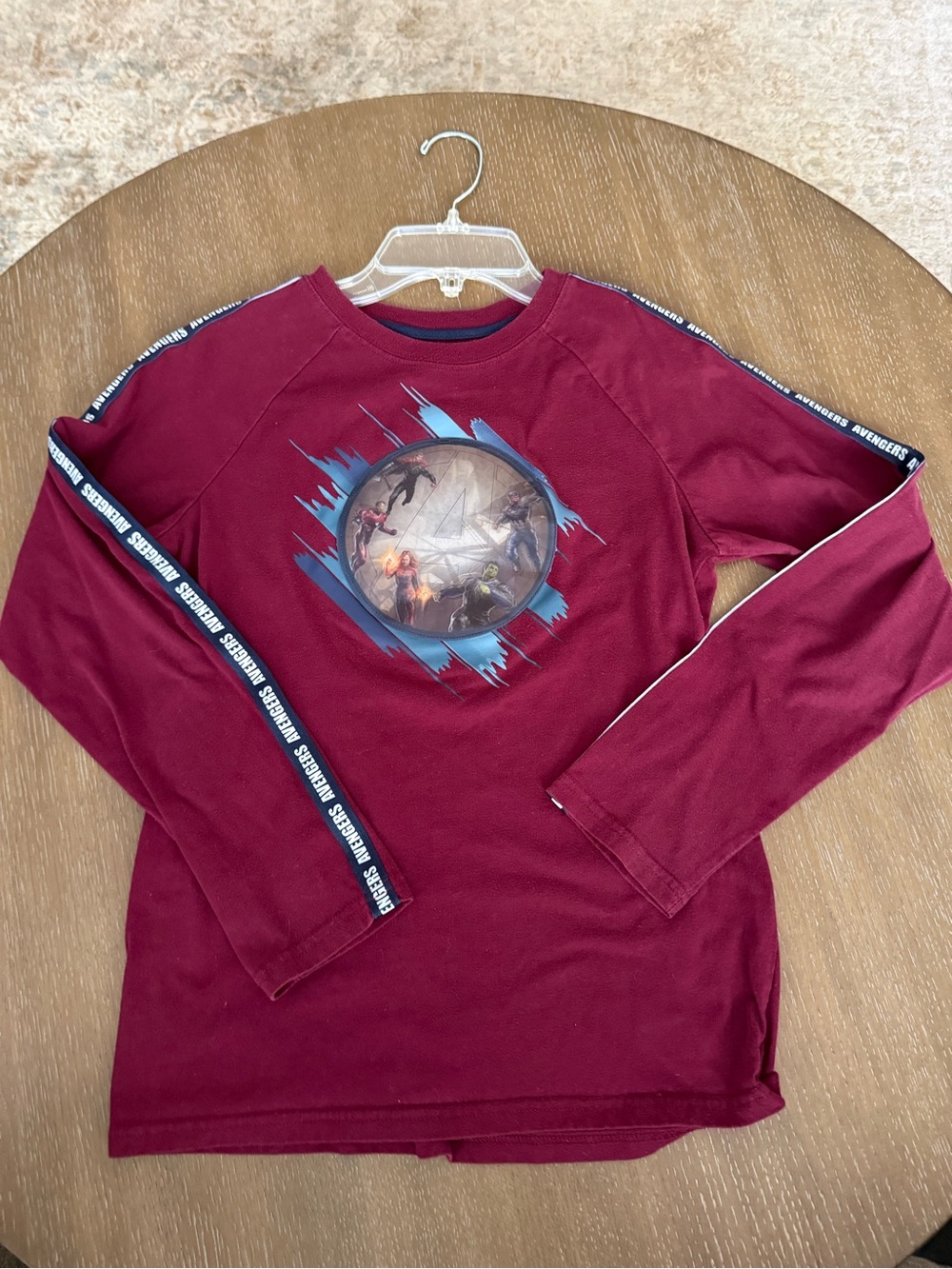 Avenger Boys Long-Sleeve Burgundy Graphic Sweater